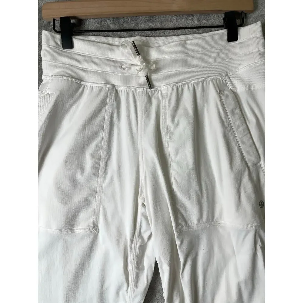 Lululemon Studio Pant II White Ruched Leg Women's Size 6 Relaxed